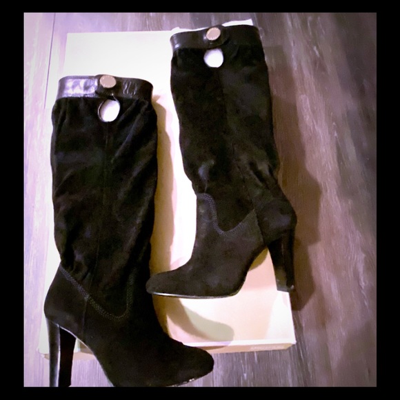 Michael Kors Suede Harness Slouchy Boots, Size 7 - Picture 1 of 4